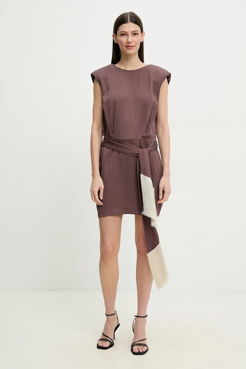 Φόρεμα ISABELLE BLANCHE χρώμα: καφέ, IS25SS-A147-T011