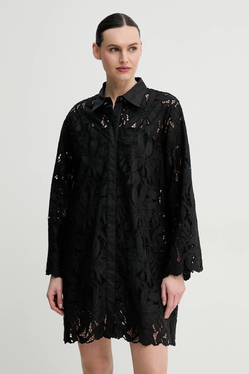 Βαμβακερό φόρεμα ISABELLE BLANCHE χρώμα: μαύρο, IS25SS-A170-T020