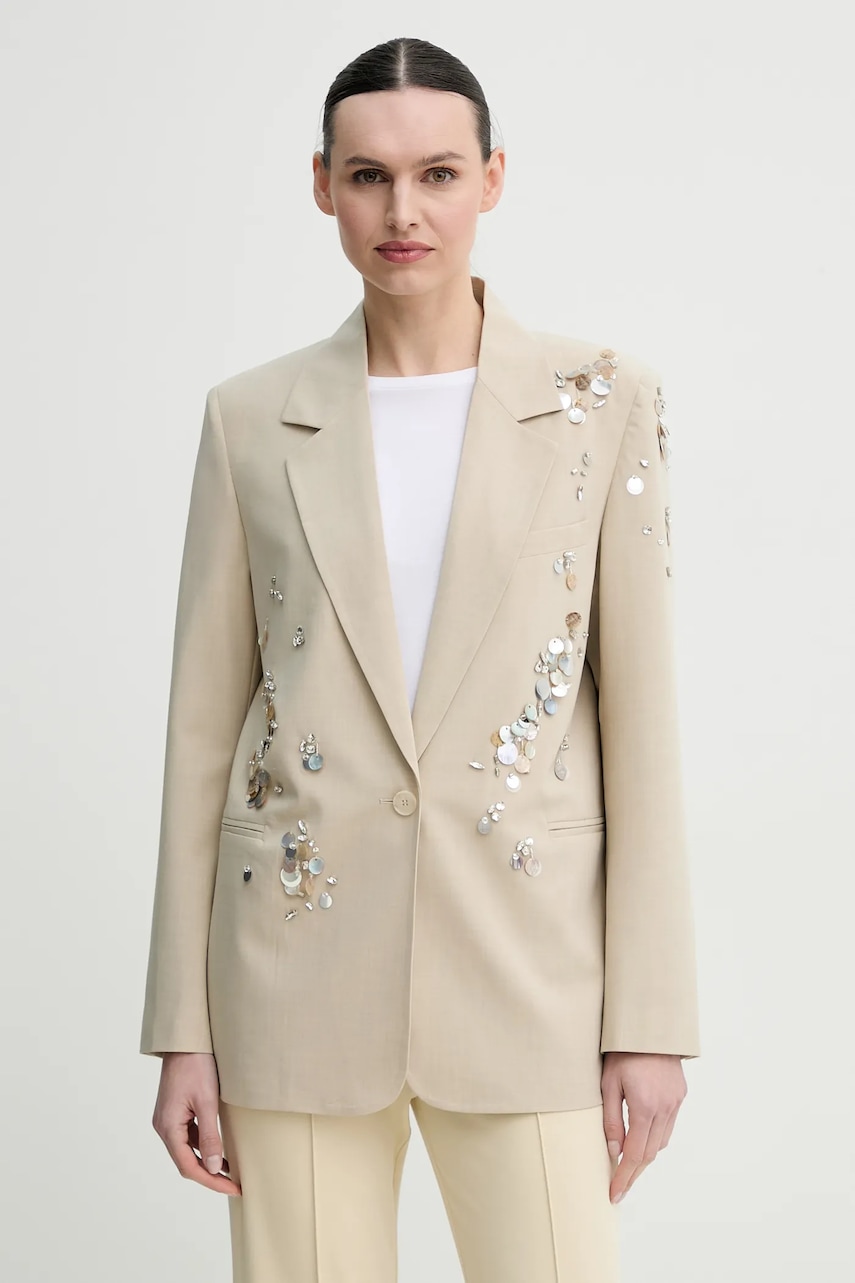 Σακάκι ISABELLE BLANCHE χρώμα: μπεζ, IS25SS-J023-T003