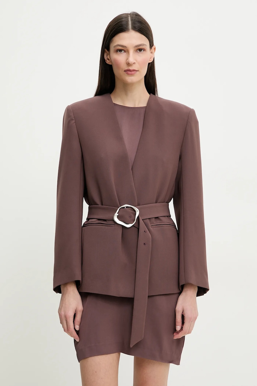 Σακάκι ISABELLE BLANCHE χρώμα: καφέ, IS25SS-J040-T008