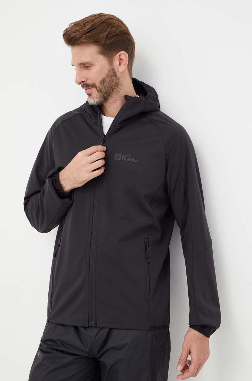 Μπουφάν Jack Wolfskin Feldberg Hoody χρώμα: μαύρο