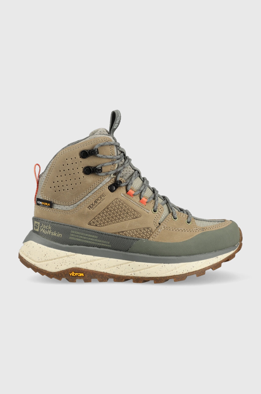 Παπούτσια Jack Wolfskin Terraquest Texapore Mid χρώμα: πράσινο