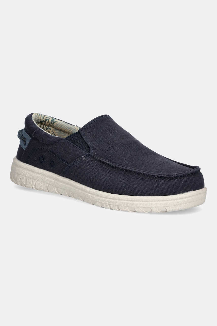Πάνινα παπούτσια Jeep SAMOA SLIP ON CVS χρώμα: ναυτικό μπλε, JM51033A