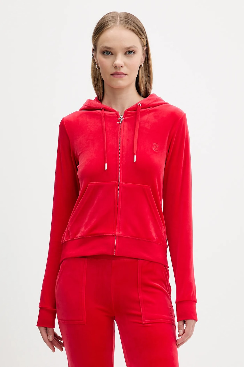 Μπλούζα Juicy Couture χρώμα: μπλε, με κουκούλα, JCAP176