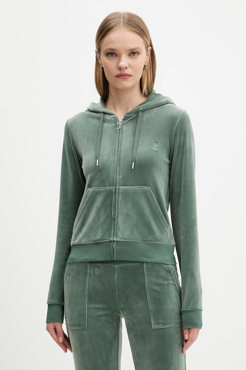 Μπλούζα Juicy Couture χρώμα: μπλε, με κουκούλα, JCAP176