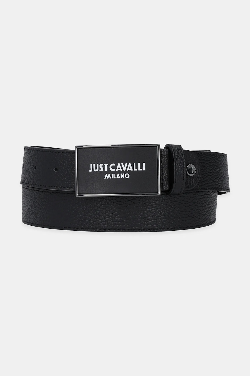 Δερμάτινη ζώνη Just Cavalli χρώμα: μαύρο, 78QA6F10 ZP295