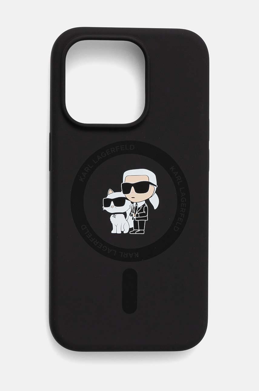 Θήκη κινητού Karl Lagerfeld iPhone 15 Pro 6.1 χρώμα: μαύρο, KLHMP15LSCMKCRHK