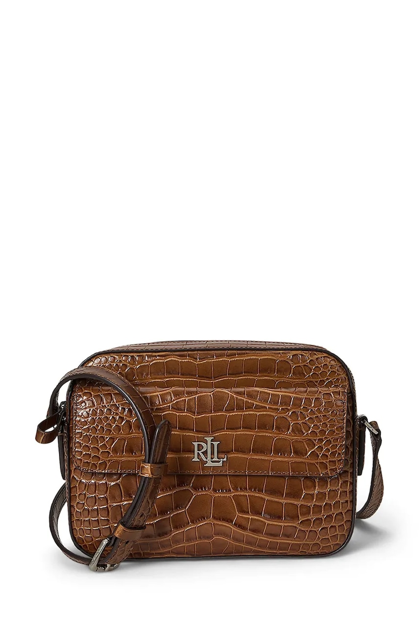 Δερμάτινη τσάντα Lauren Ralph Lauren χρώμα: κόκκινο, 431950824