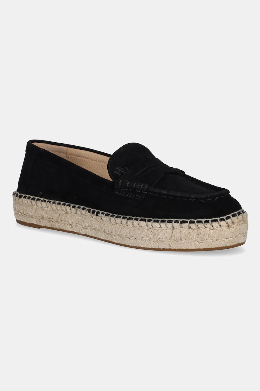 Εσπαντρίγιες σουέτ Lauren Ralph Lauren Luize Loafer χρώμα: μαύρο, 802953958003