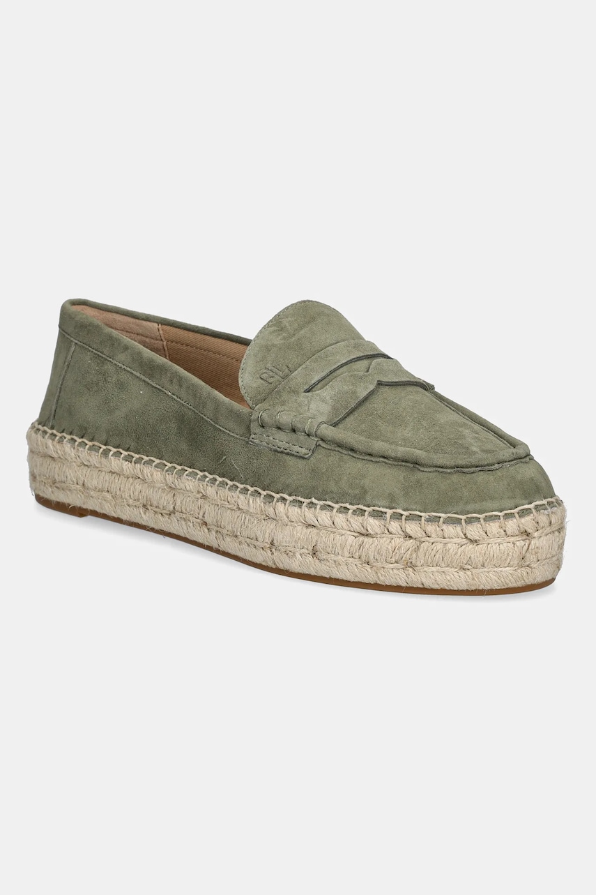 Εσπαντρίγιες σουέτ Lauren Ralph Lauren Luize Loafer χρώμα: πράσινο, 802953958008
