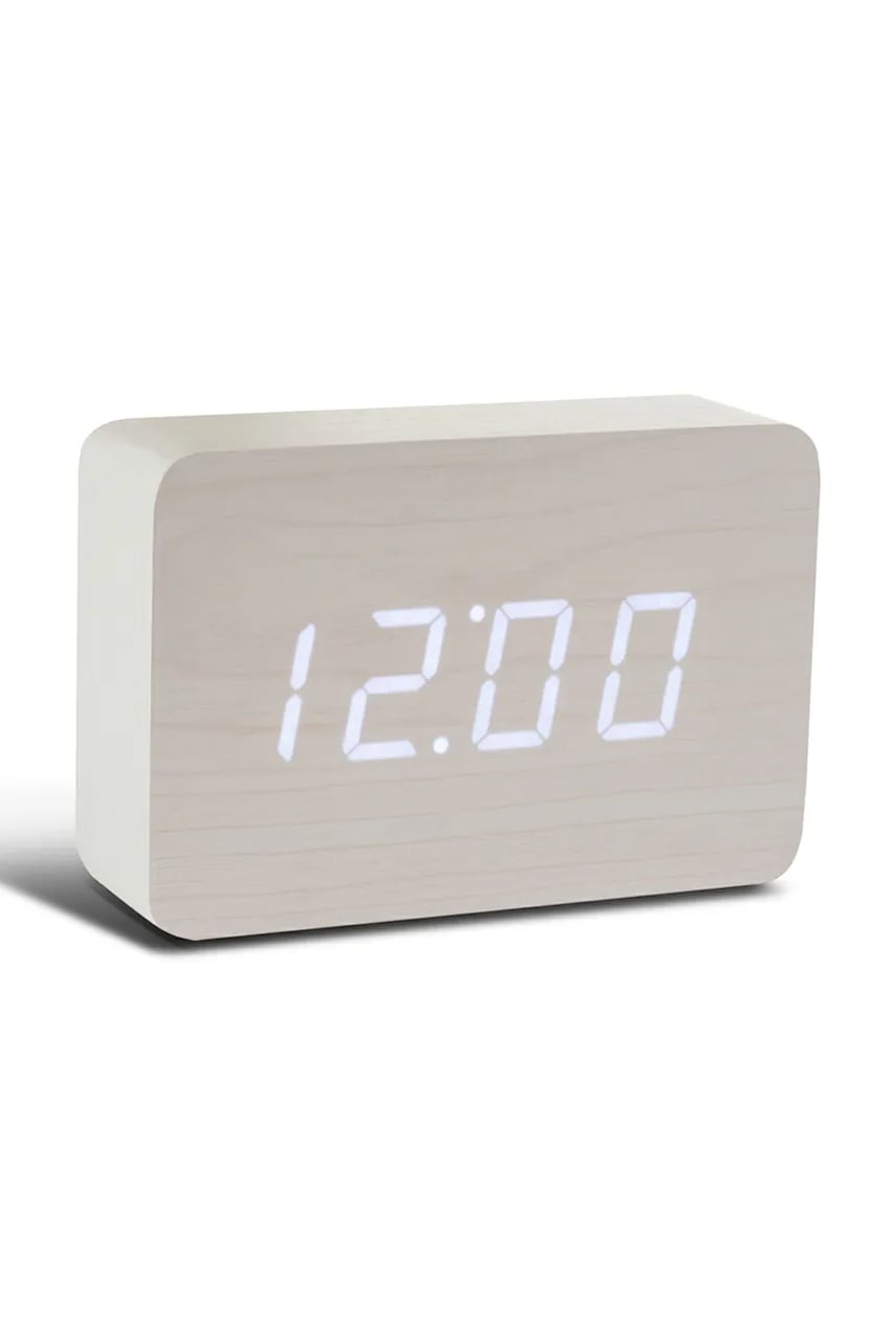 Led ρολόι Gingko Design Brick White Click Clock χρώμα: άσπρο