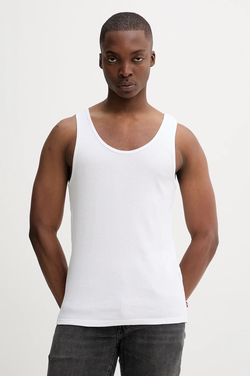Βαμβακερό τοπ Levi's 2-pack χρώμα: άσπρο, 001MP