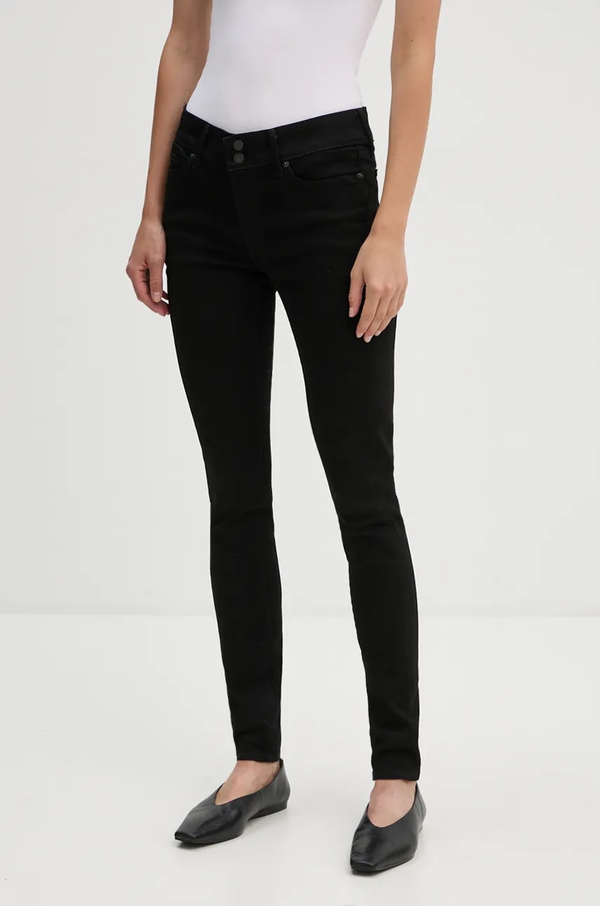 Τζιν παντελόνι Levi's 711 DOUBLE BUTTON χρώμα: μαύρο