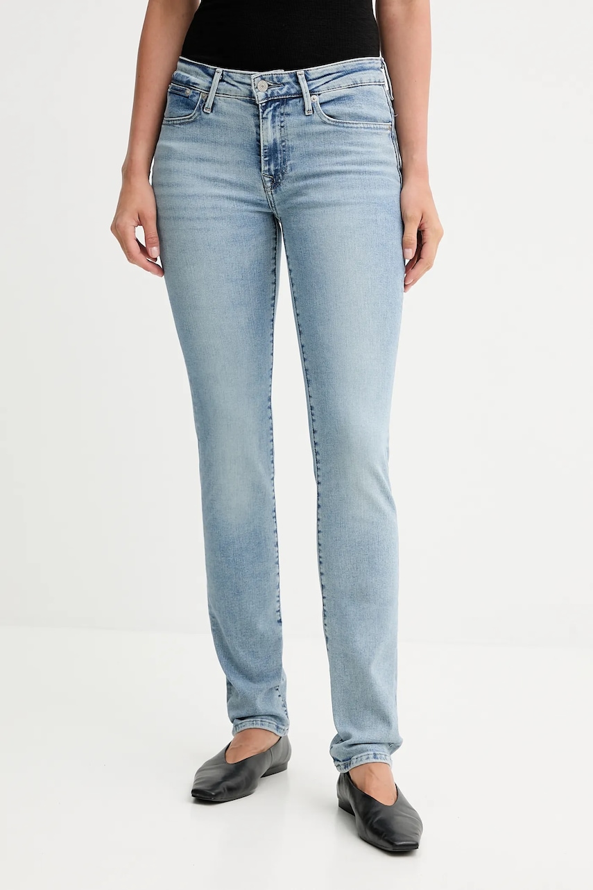 Τζιν παντελόνι Levi's 712 SLIM χρώμα: μαύρο