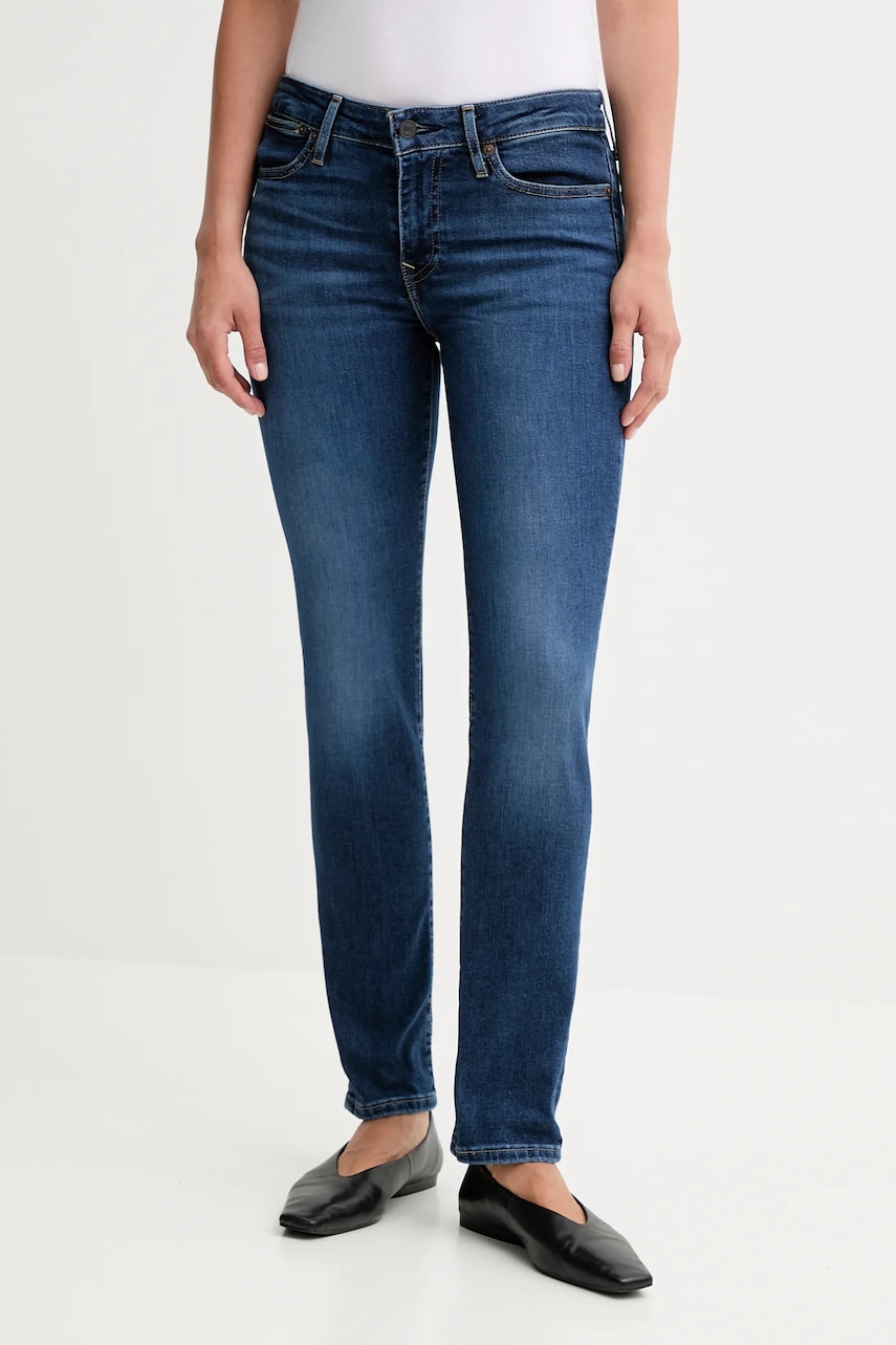 Τζιν παντελόνι Levi's 712 SLIM χρώμα: μαύρο