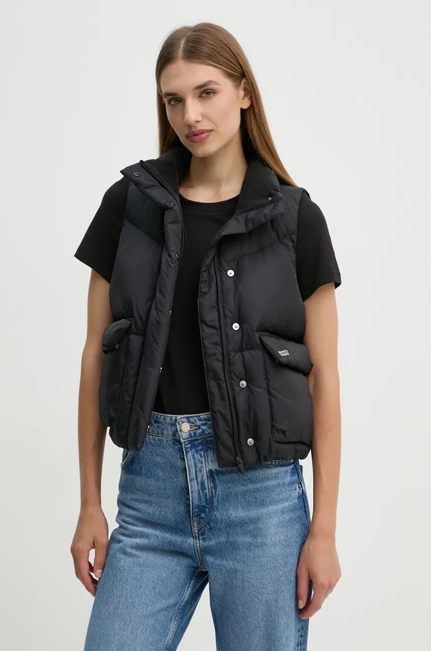 Αμάνικο από πούπουλα Levi's γυναικείο, χρώμα: μαύρο, A8526