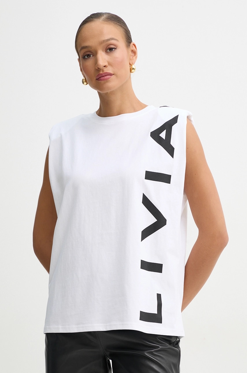 Βαμβακερό τοπ Liviana Conti χρώμα: άσπρο, F5SW60