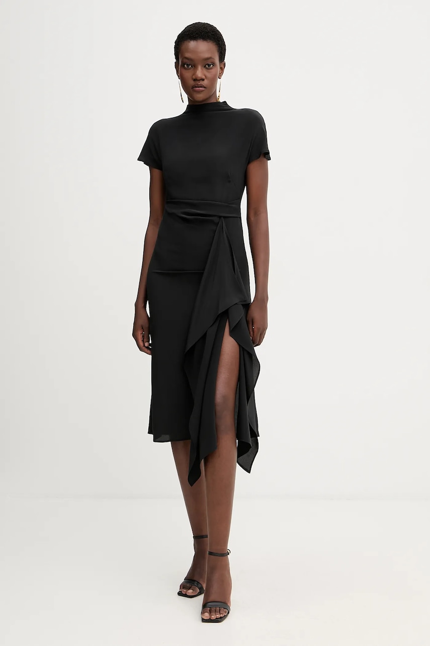 Μεταξωτό φόρεμα Liviana Conti χρώμα: μαύρο, L5WS15