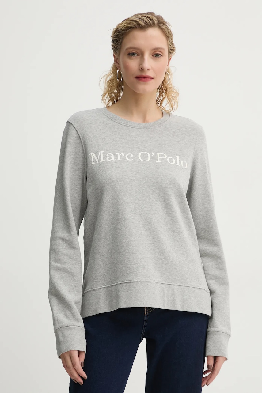 Βαμβακερή μπλούζα Marc O'Polo γυναικεία, χρώμα: γκρι, 500407354055