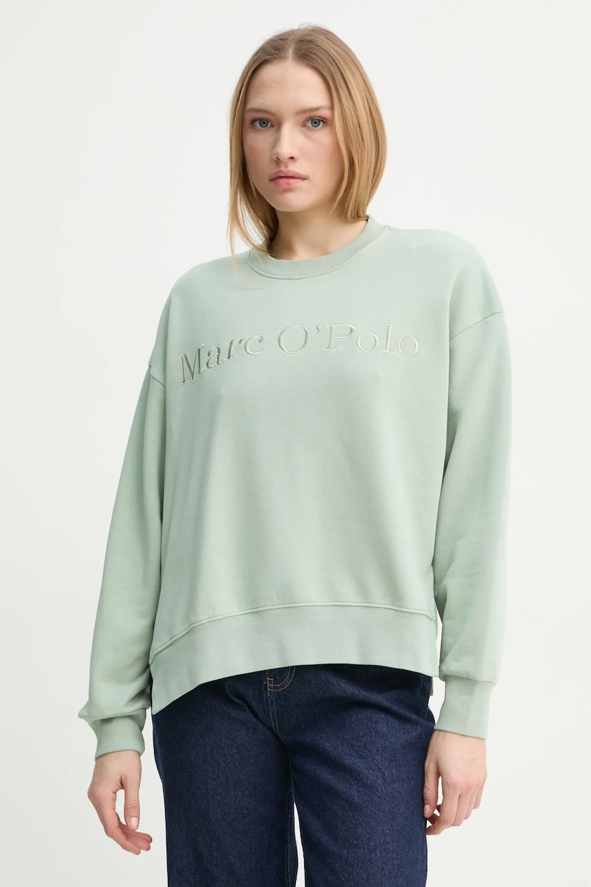 Βαμβακερή μπλούζα Marc O'Polo γυναικεία, χρώμα: πράσινο, 502407354033