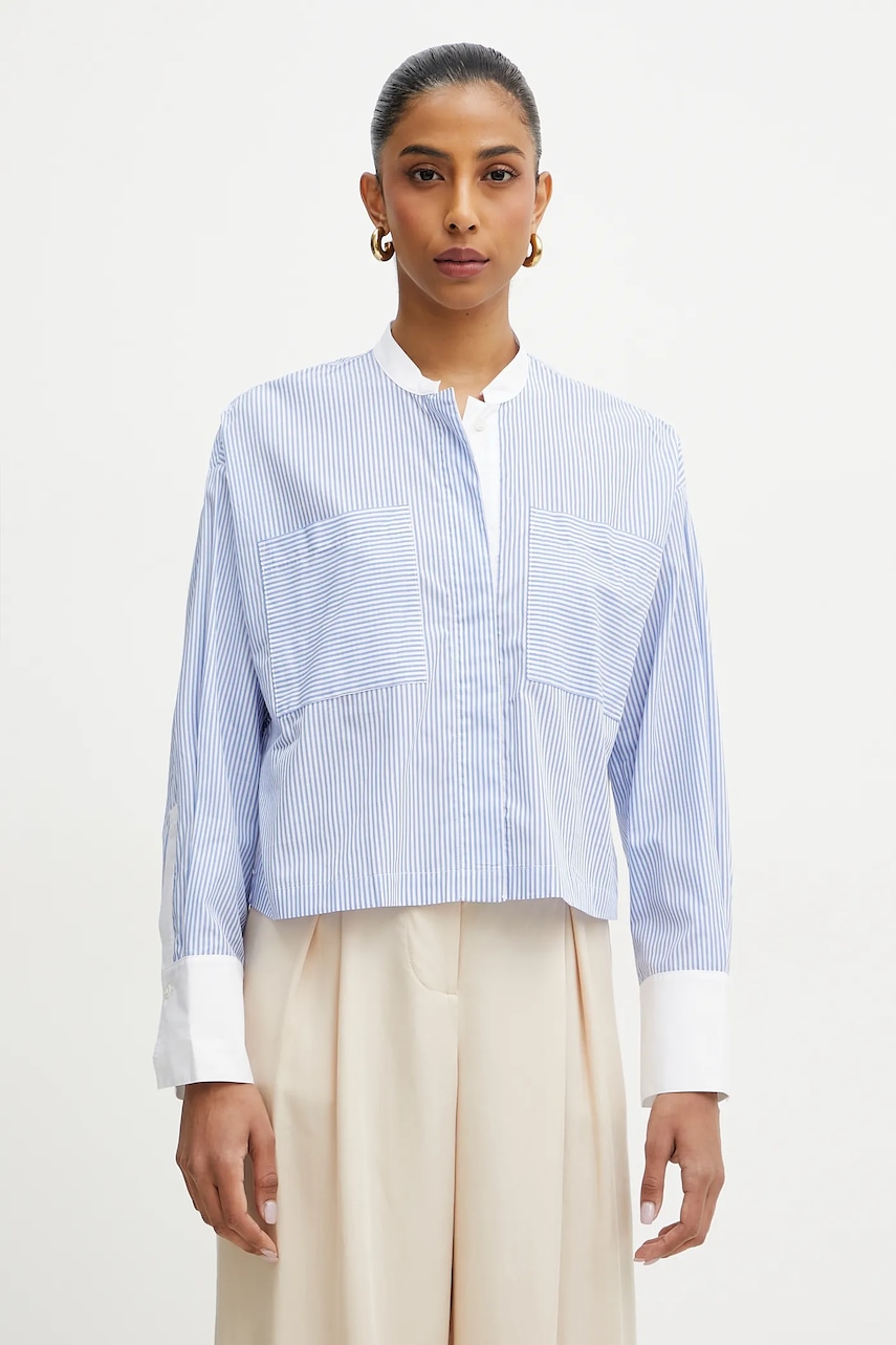 Βαμβακερό πουκάμισο MAX&Co. χρώμα: άσπρο, 2516111043200