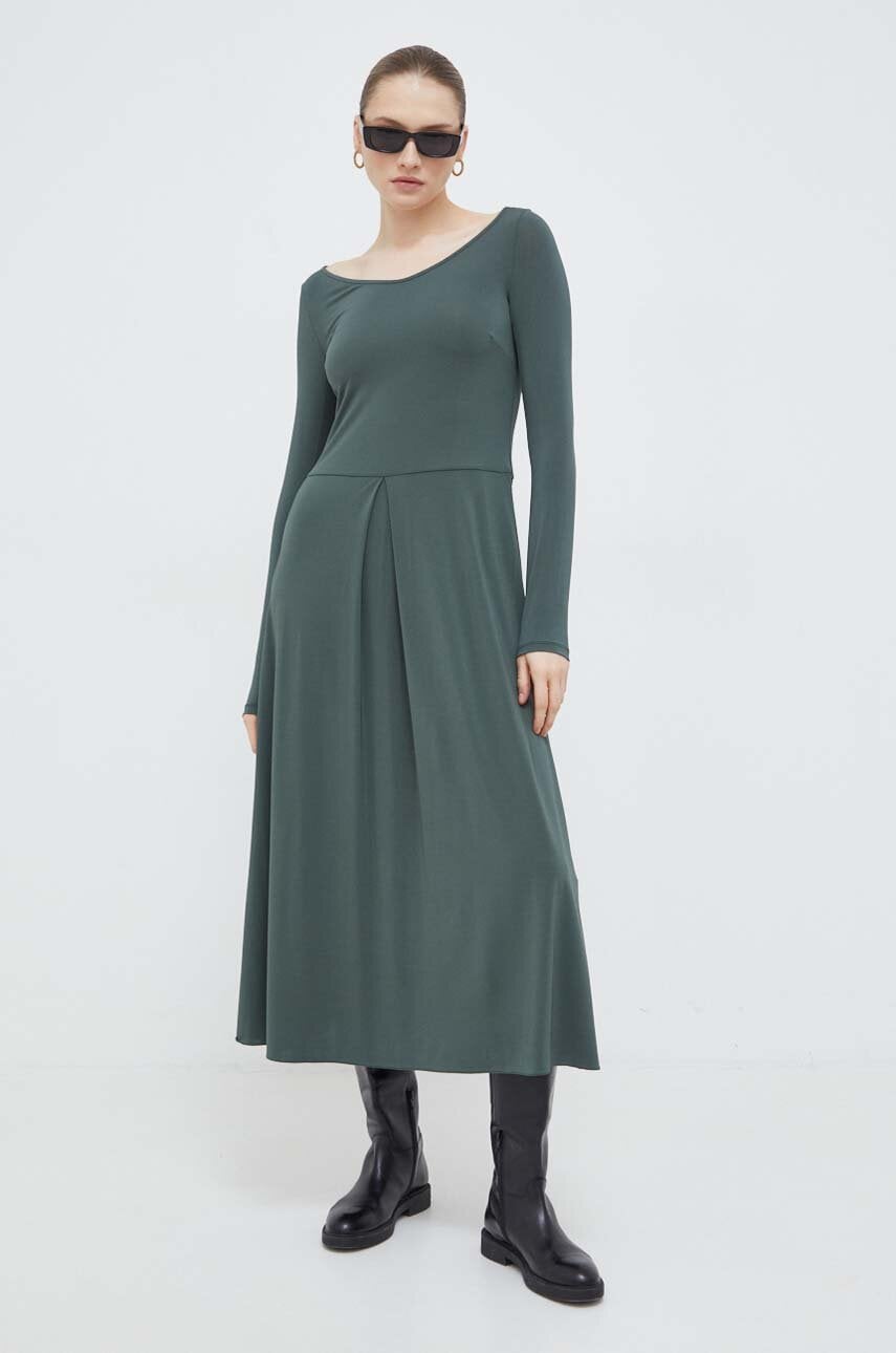 Φόρεμα Max Mara Leisure χρώμα: πράσινο