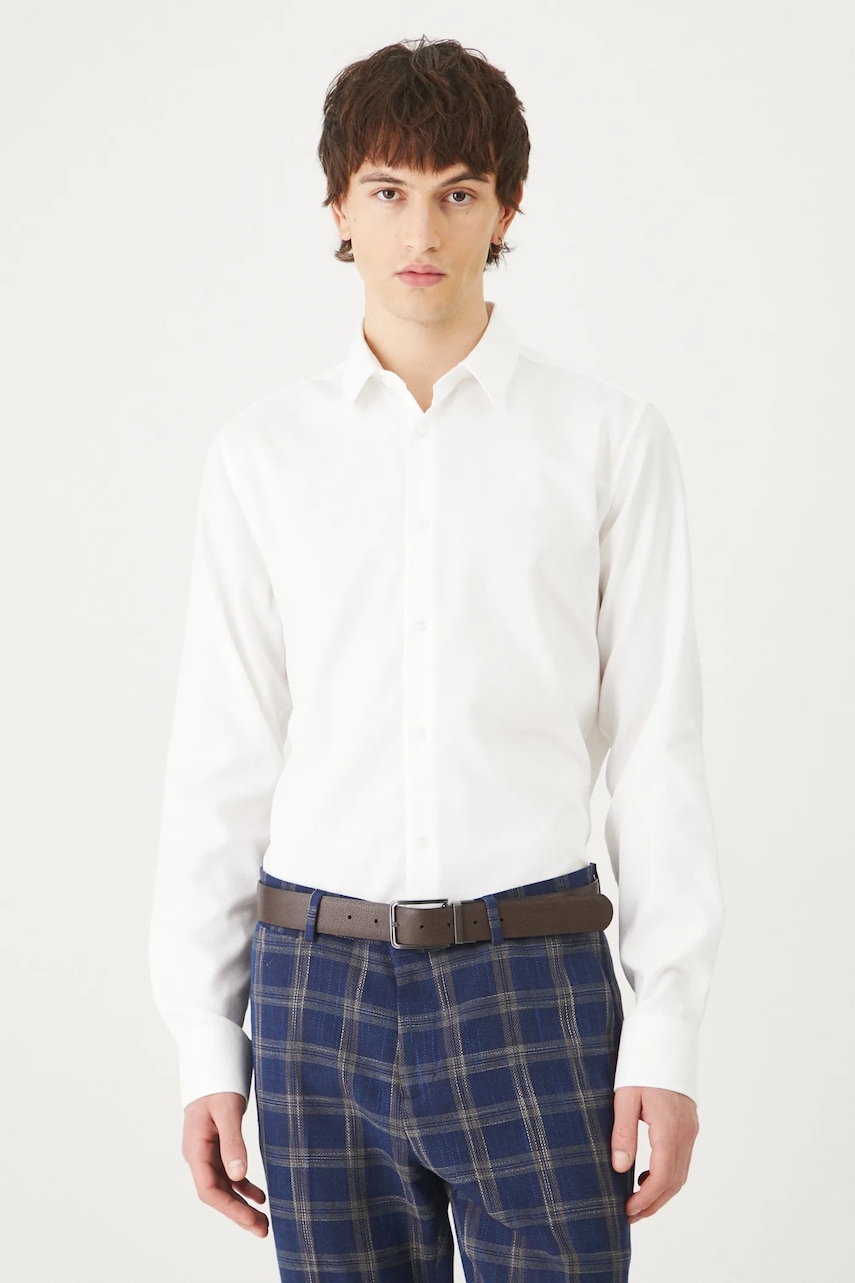 Βαμβακερό πουκάμισο Medicine ανδρικά, χρώμα: άσπρο