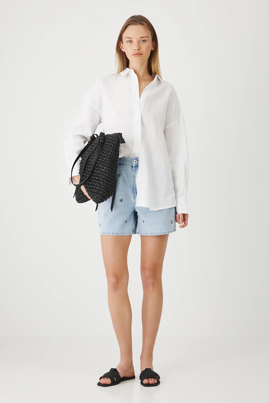 Πουκάμισο από λινό Medicine χρώμα: άσπρο