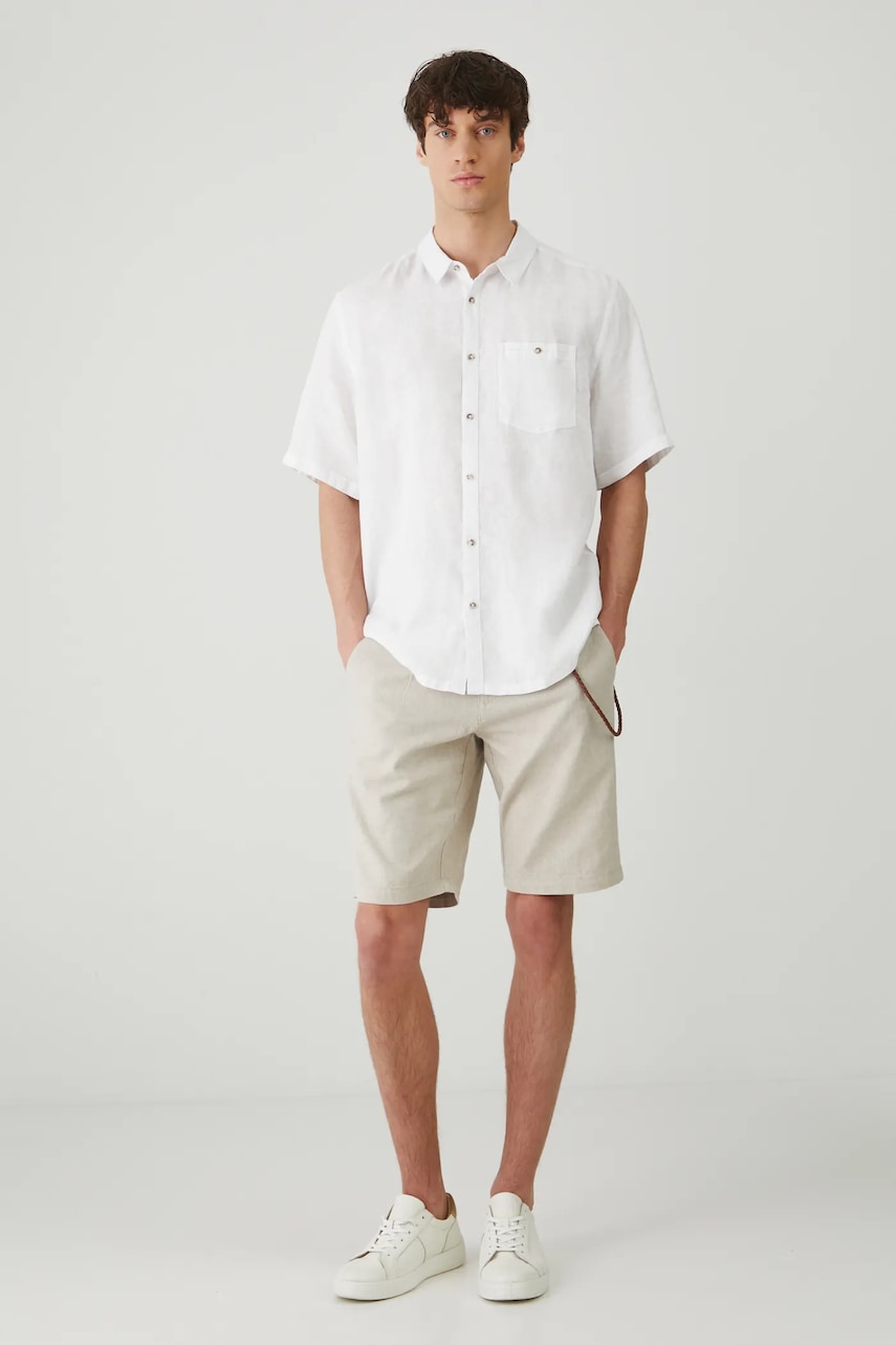 Πουκάμισο από λινό Medicine χρώμα: άσπρο