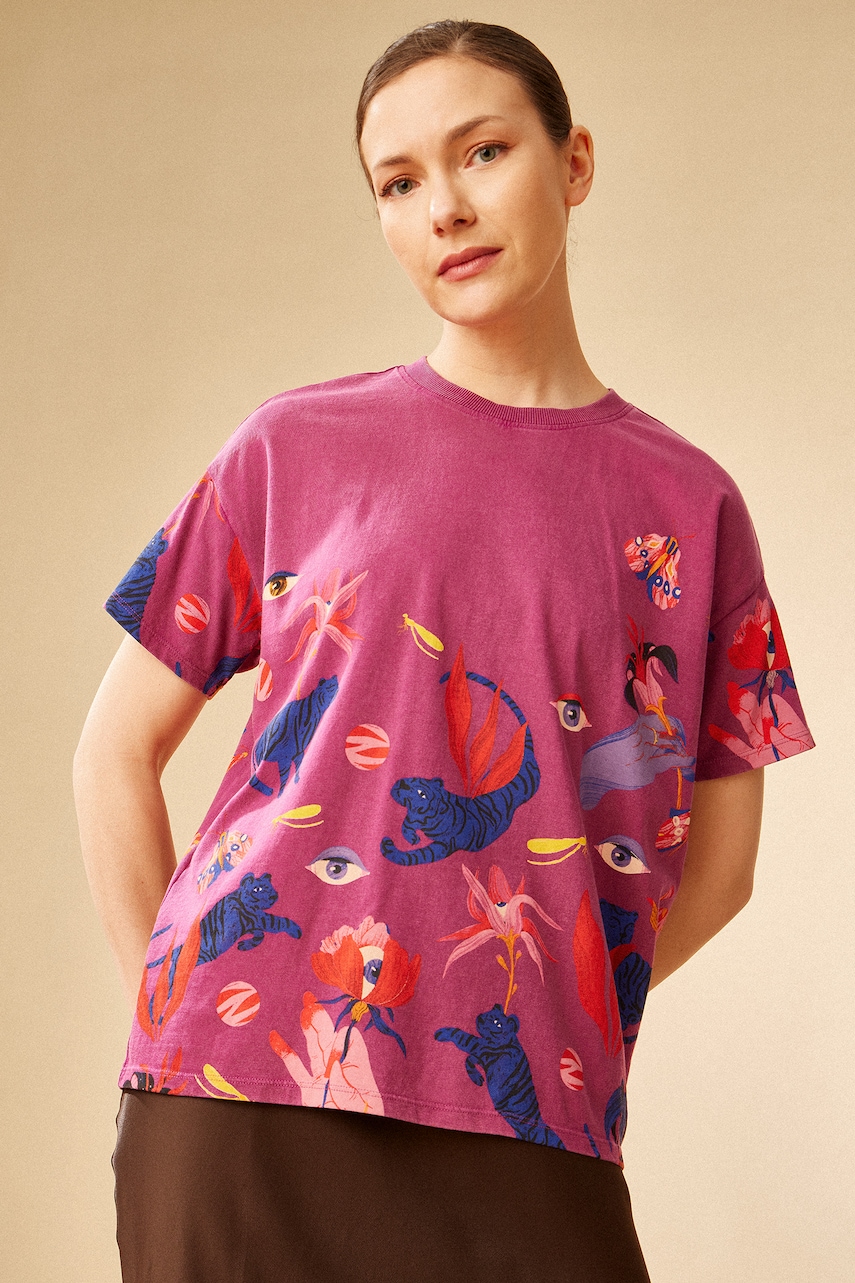 Βαμβακερό μπλουζάκι Medicine γυναικεία, χρώμα: ροζ