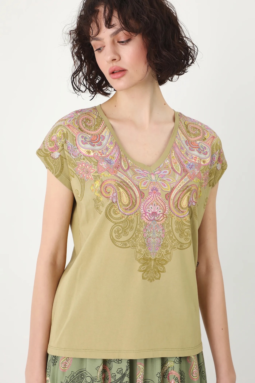 Βαμβακερό μπλουζάκι Medicine γυναικεία, χρώμα: πράσινο