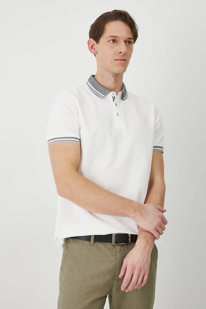 Βαμβακερό μπλουζάκι πόλο Medicine χρώμα: άσπρο