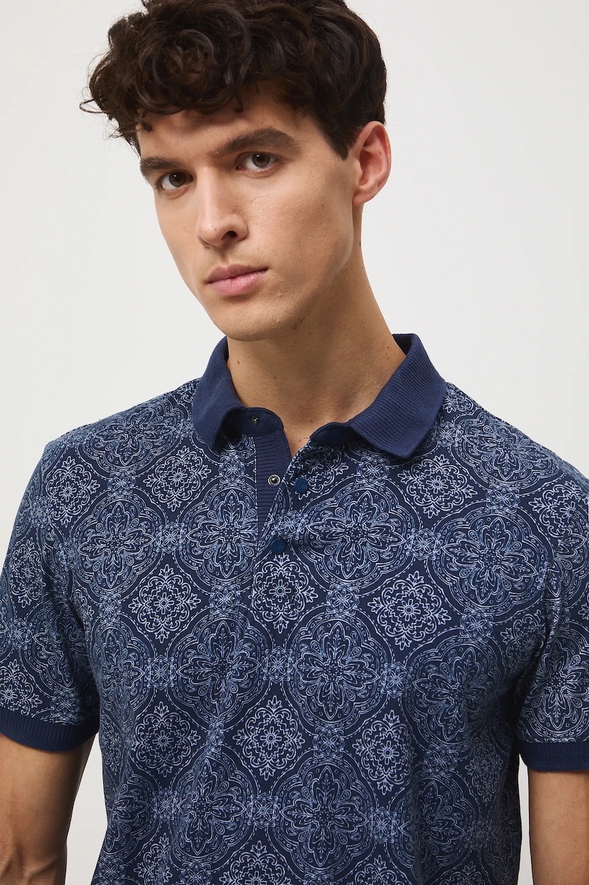 Βαμβακερό μπλουζάκι πόλο Medicine ανδρικό, χρώμα: ναυτικό μπλε