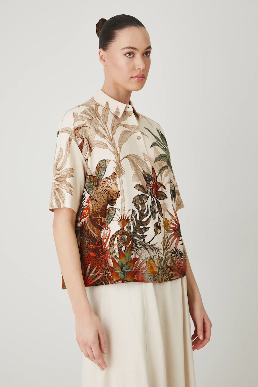 Πουκάμισο με μείγμα από λινό Medicine χρώμα: πολύχρωμο