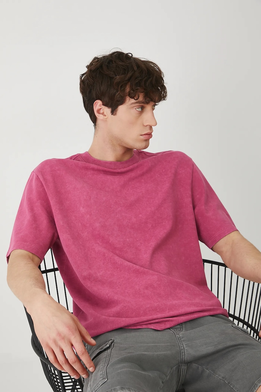 Βαμβακερό μπλουζάκι Medicine ανδρικά, χρώμα: ροζ