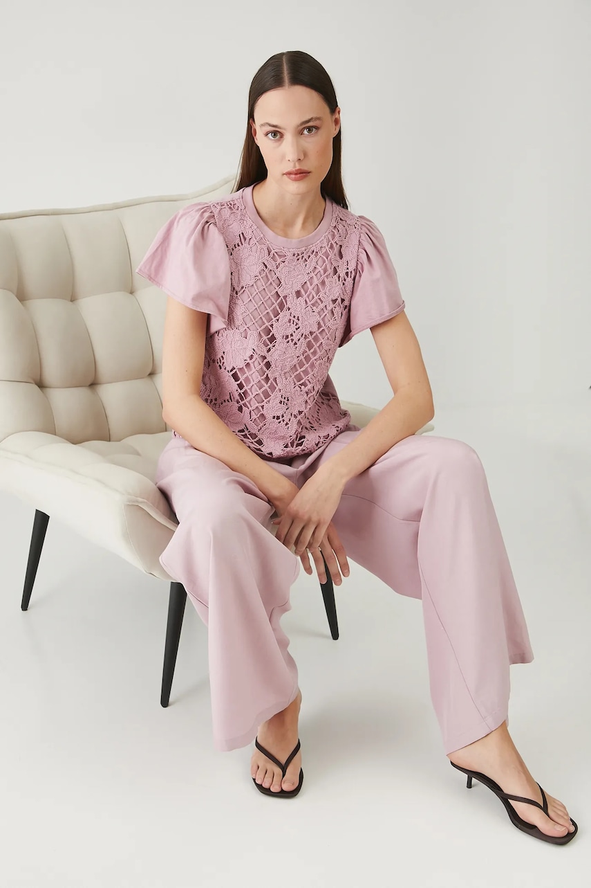 Βαμβακερό μπλουζάκι Medicine χρώμα: ροζ