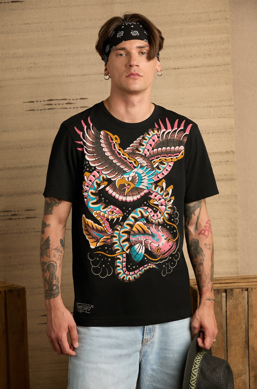 Βαμβακερό μπλουζάκι Medicine ανδρικά, χρώμα: μαύρο