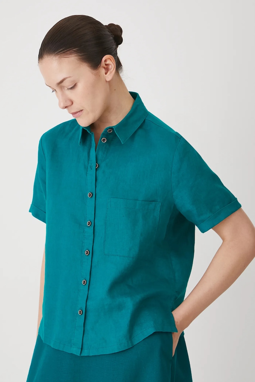 Πουκάμισο από λινό Medicine χρώμα: πράσινο