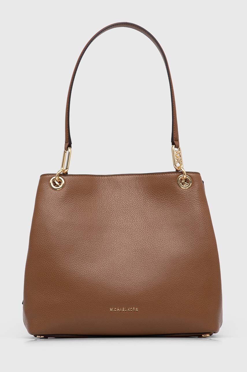 Δερμάτινη τσάντα MICHAEL Michael Kors χρώμα: καφέ