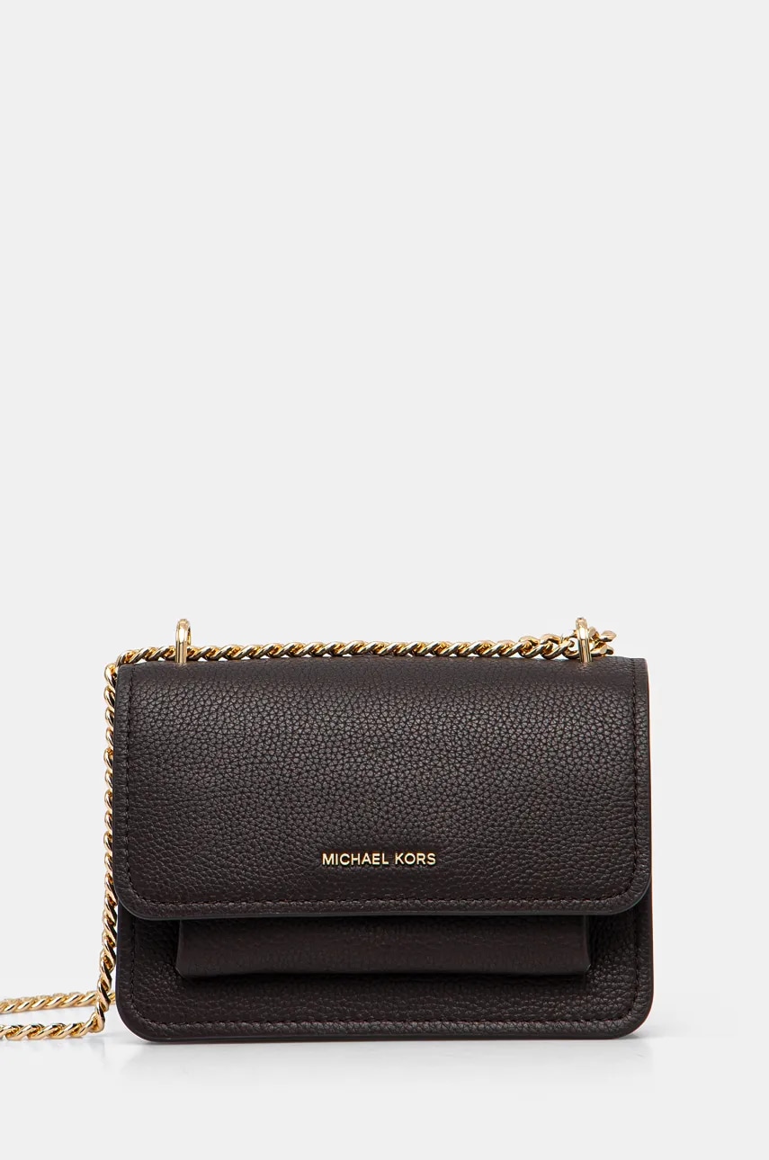 Δερμάτινη τσάντα MICHAEL Michael Kors χρώμα: καφέ, 32T4GC7C1T