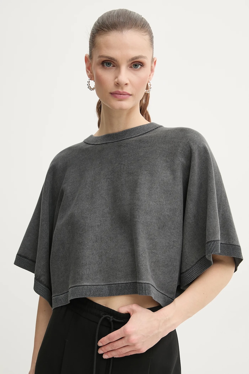 Βαμβακερό μπλουζάκι MICHAEL Michael Kors γυναικείο, χρώμα: γκρι, MS56160HMS