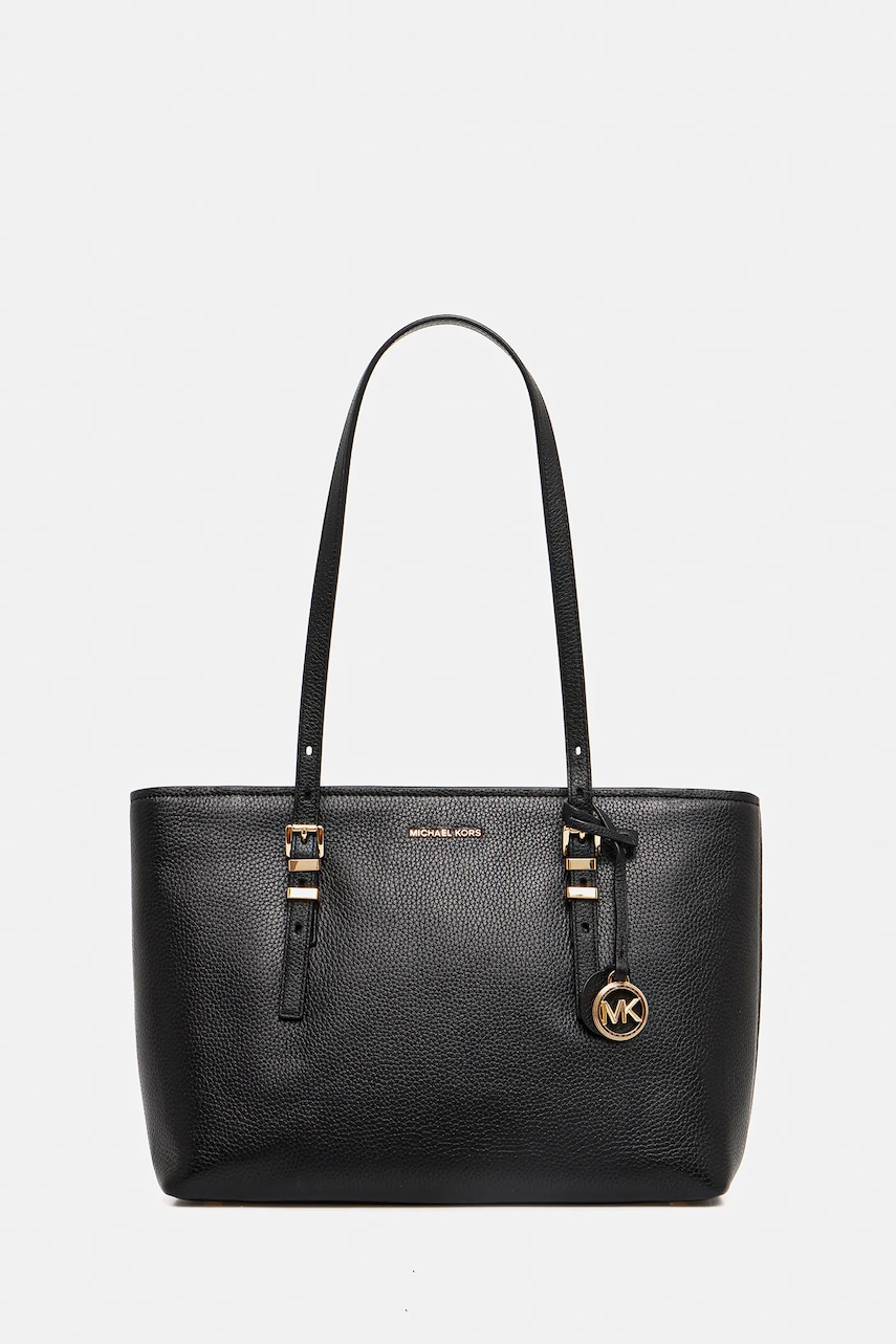 Δερμάτινη τσάντα MICHAEL Michael Kors QUINN χρώμα: μαύρο, 30T5GQNT2L