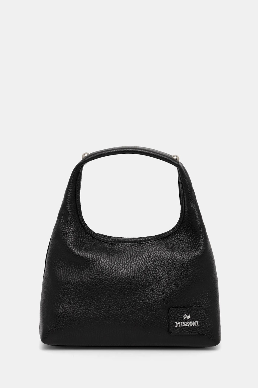 Δερμάτινη τσάντα Missoni χρώμα: μαύρο, MI10041A