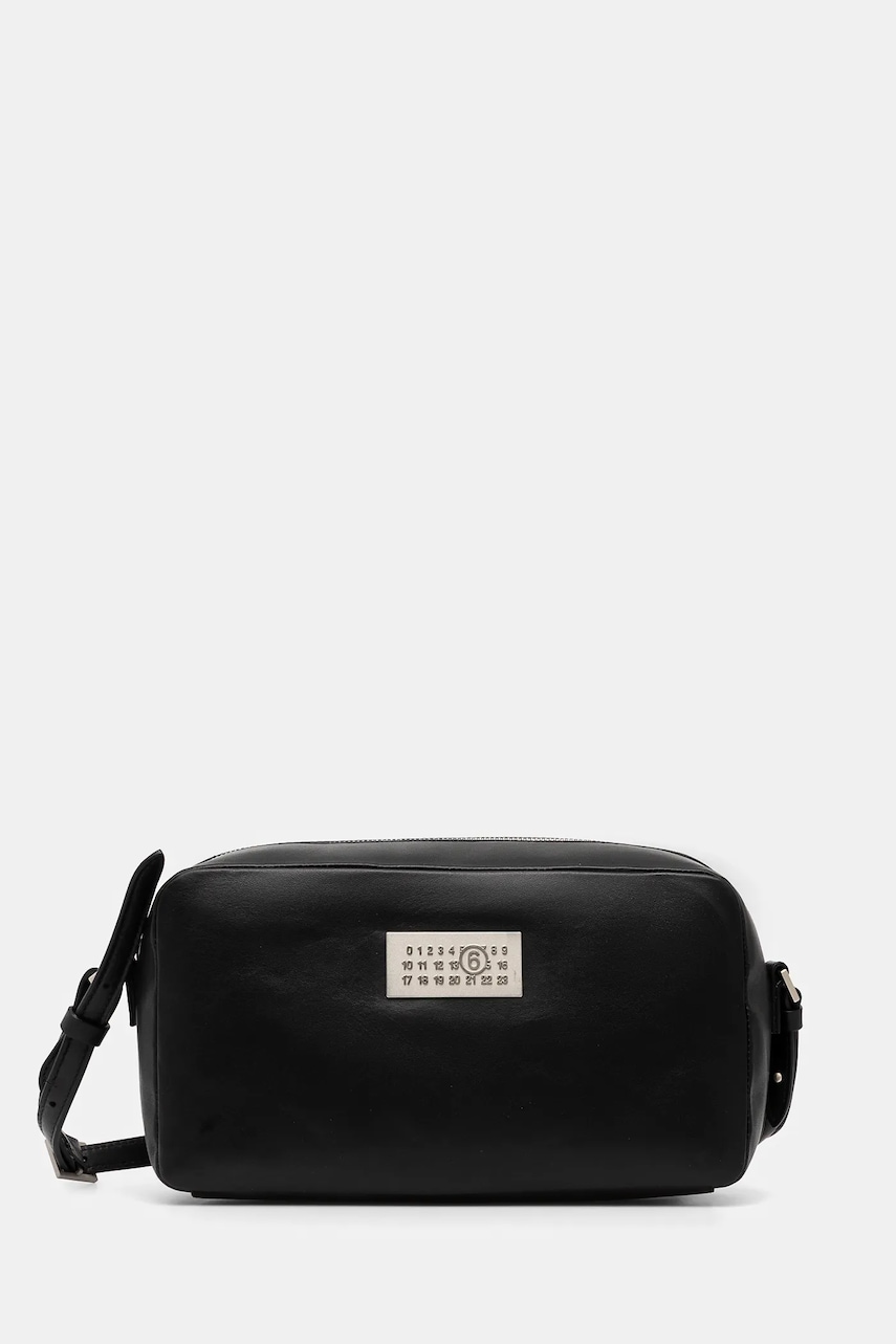 Δερμάτινη τσάντα MM6 Maison Margiela χρώμα: μαύρο, SB6WG0014