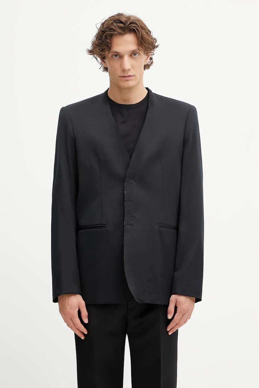 Μπουφάν με μαλλί MM6 Maison Margiela x MM6 Wardro χρώμα: μαύρο, SH0BN0007.M35153.900