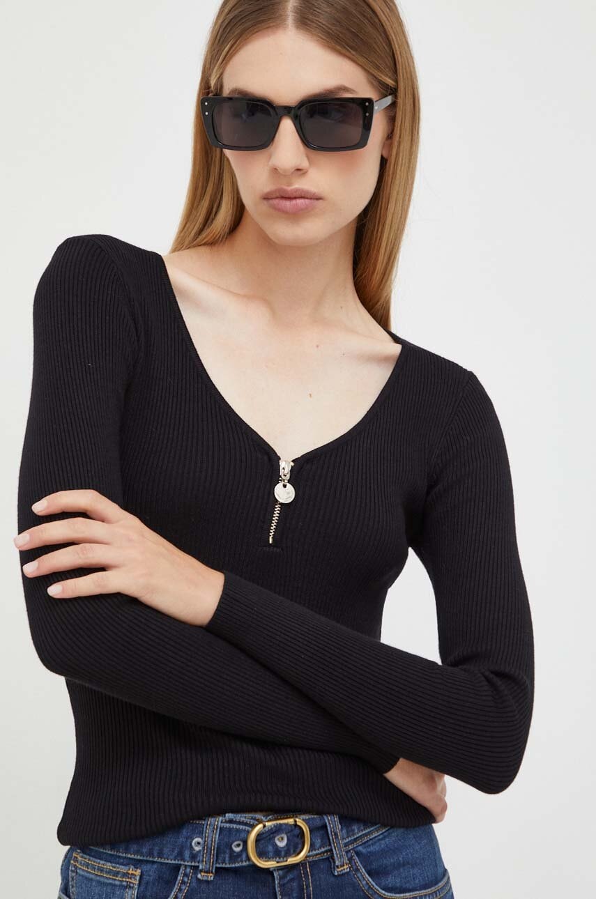 Πουλόβερ Morgan χρώμα: μαύρο