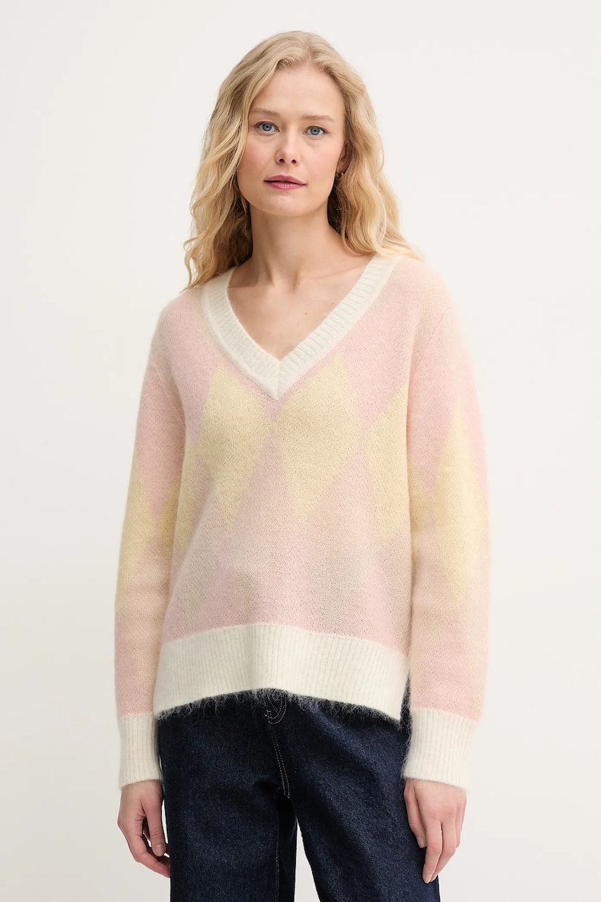 Πουλόβερ με προσθήκη μαλλιού Mos Mosh γυναικείο, χρώμα: πορτοκαλί, 150750