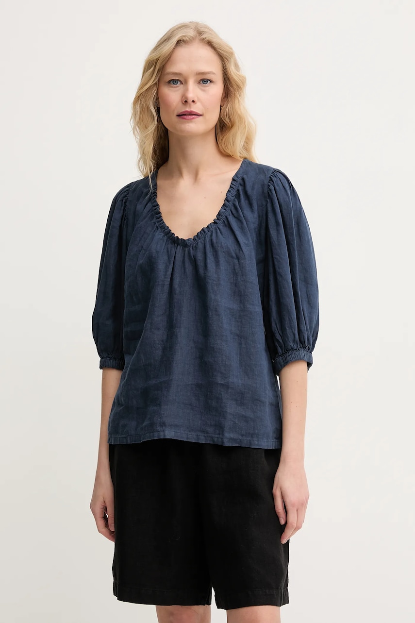 Λευκή μπλούζα Mos Mosh γυναικεία, χρώμα: ναυτικό μπλε, 160160