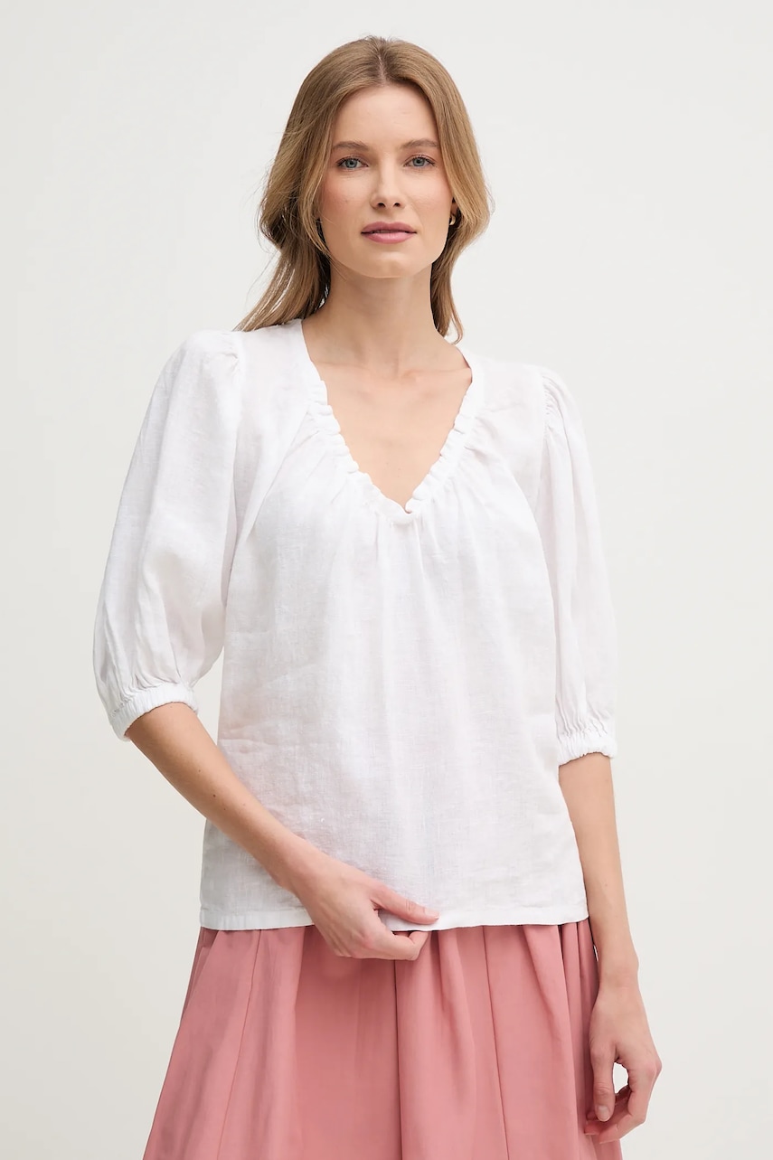 Λευκή μπλούζα Mos Mosh γυναικεία, χρώμα: άσπρο, 160160