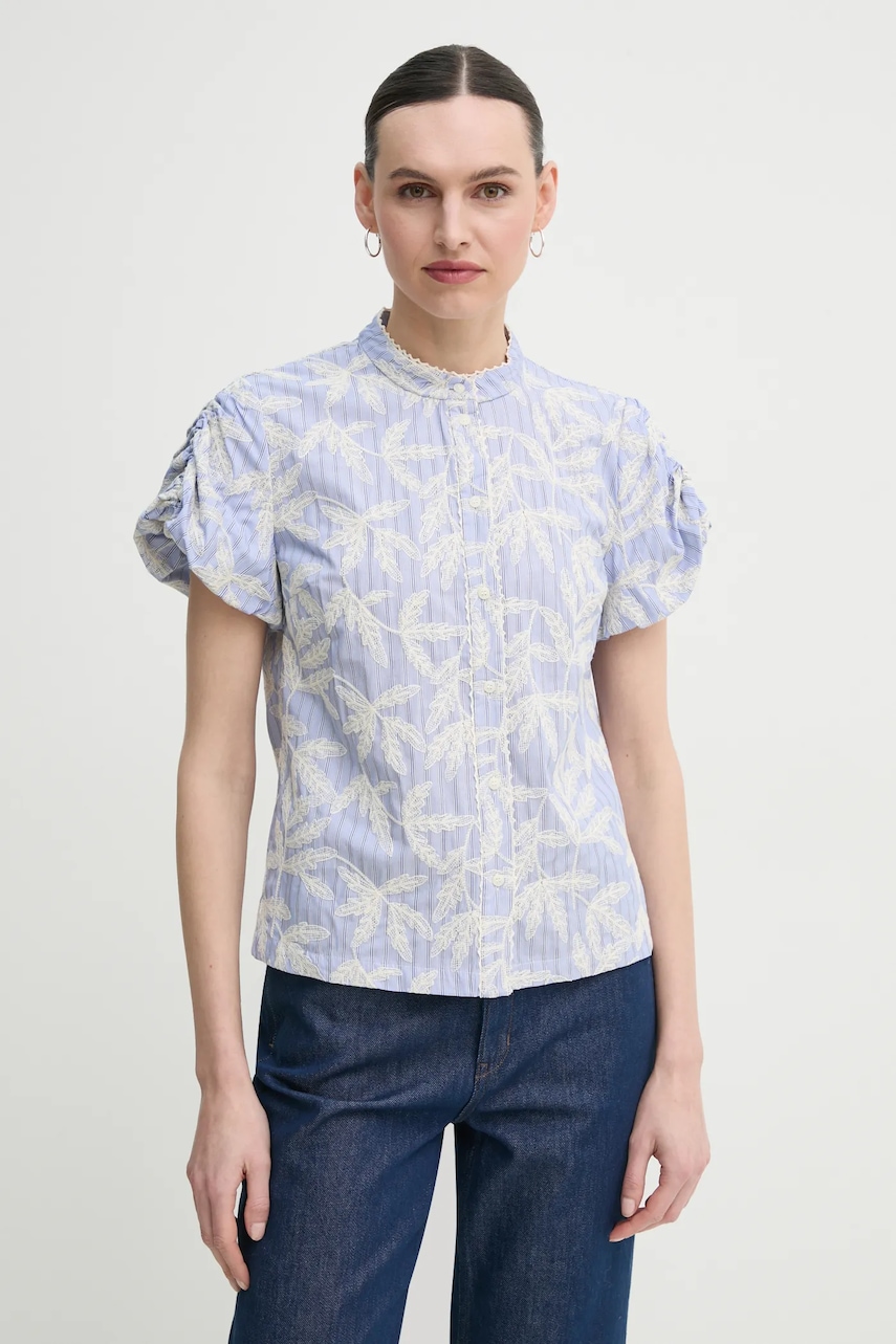 Βαμβακερό πουκάμισο MUNTHE FREDIA χρώμα: μπλε, 251103025136